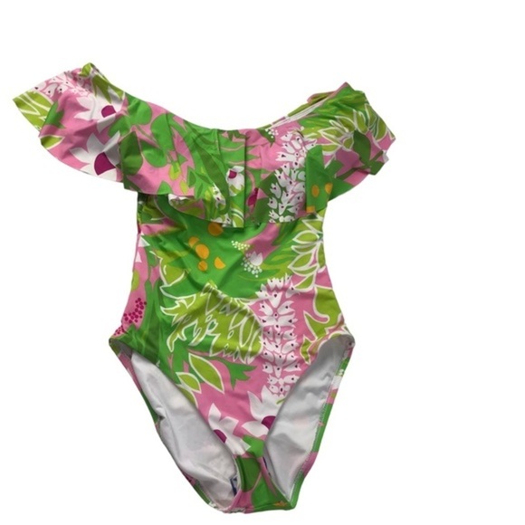 NWOT TRINA TURK La Palma Off The Shoulder One-Piece Swimsuit size 6 - Picture 3 of 10